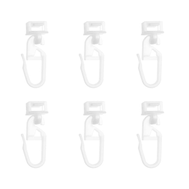 LT Easiyl 40Pcs Crochets de Rideau en Plastique Blanc 34mm - Compatible avec Swift pour Camping-Car et Caravane - Rail Glider Cr
