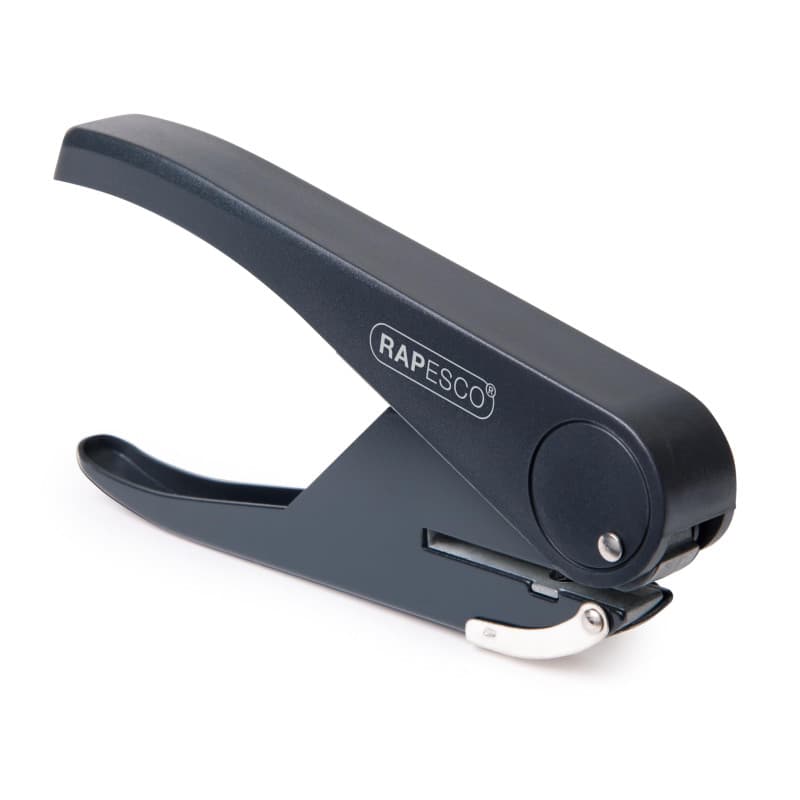 Rapesco PF35A0G1 Sole Pince Perforatrice de Papier à 1 Trou, Capacité 23 Feuilles, Noir