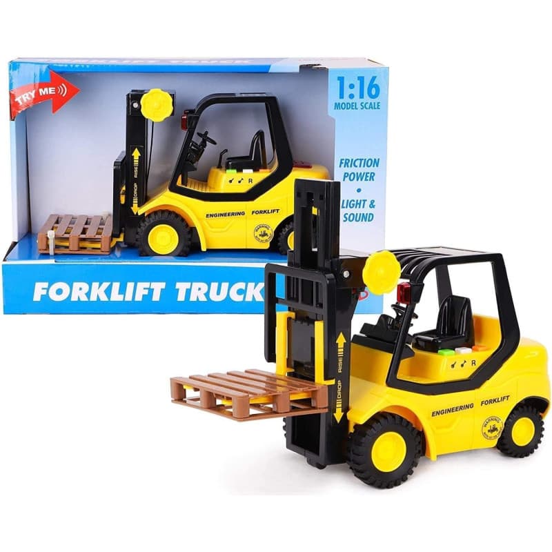 Toyland® 23 cm (9") Transpalette à Chariot élévateur à Friction - Échelle (1:16) - Jouet de Construction pour garçons avec lumiè