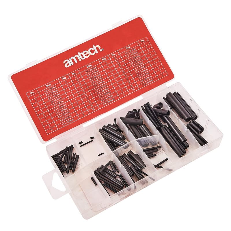 Am-Tech Assortiment de 120 goupilles cylindriques, Transparent, taille unique