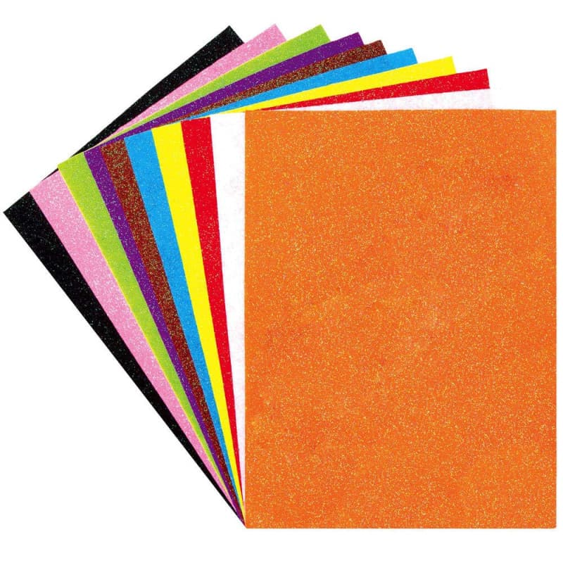 Baker Ross AX296 Paquet Économique De Feuilles De Feutrine Pailletée - Paquet De 10, Loisirs Créatifs Pour Enfants
