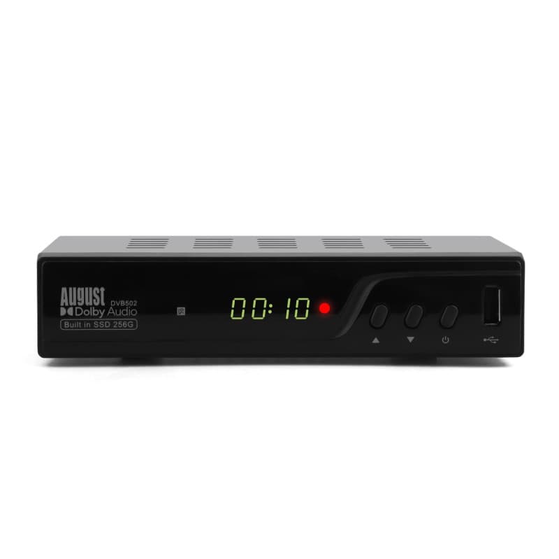 Décodeur TNT HD avec Disque Dur de 256GB - August DVB502 - TNT HD Double Tuner pour Regarder et Enregistrer simultanément, Guide