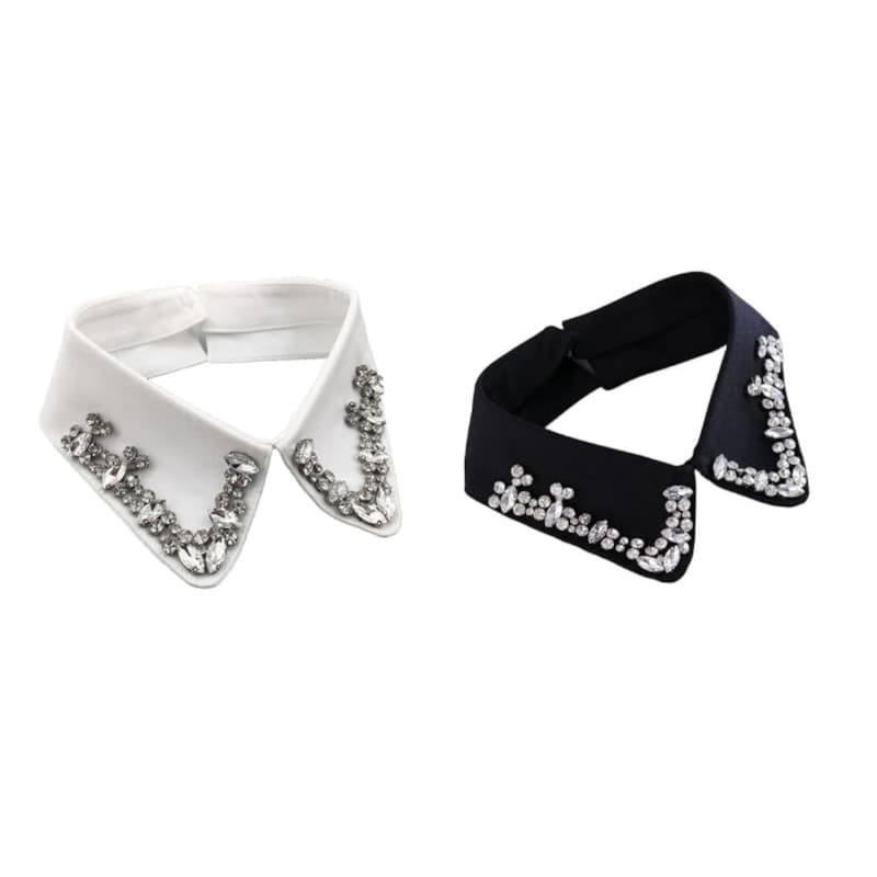 TRIXES Faux Col Strass – Collier Diamante – Déguisement Halloween – Accessoire Applique Collier Détachable