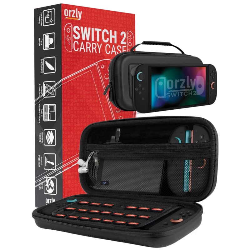 Orzly Étui de Transport pour Console Nintendo Switch 2 (2025) avec Protection d'écran 7,9 Pouces, étui Rigide avec Rangement Int