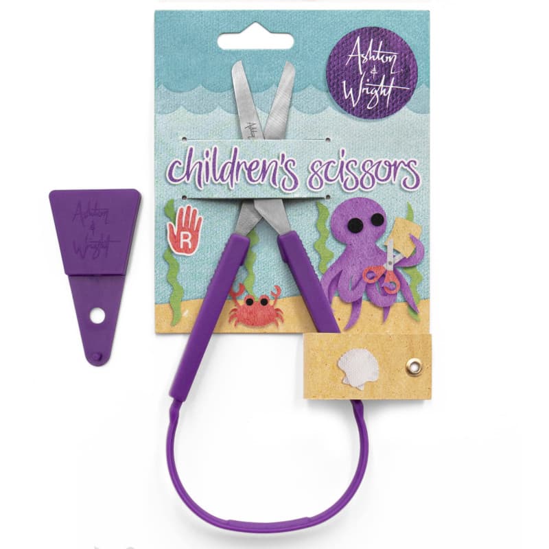 Ashton and Wright - Ciseaux à ouverture automatique avec protection - Violet - Ambidextre