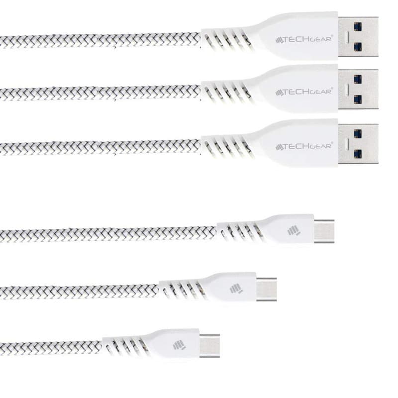 TECHGEAR USB C Câble Chargeur (3 pack) pour Appareils USB Type C Samsung Tab A8 10.5, Tab A7 Lite 2021, Tab A7 10.4, Tab S7 FE/P