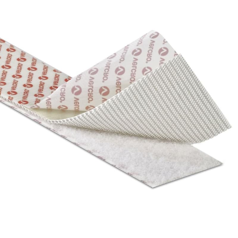 Velcro Bande Velcro autocollante ultra résistante PS51/PS52 de 5,1 cm de large (blanc, 5,1 cm – 1 m)