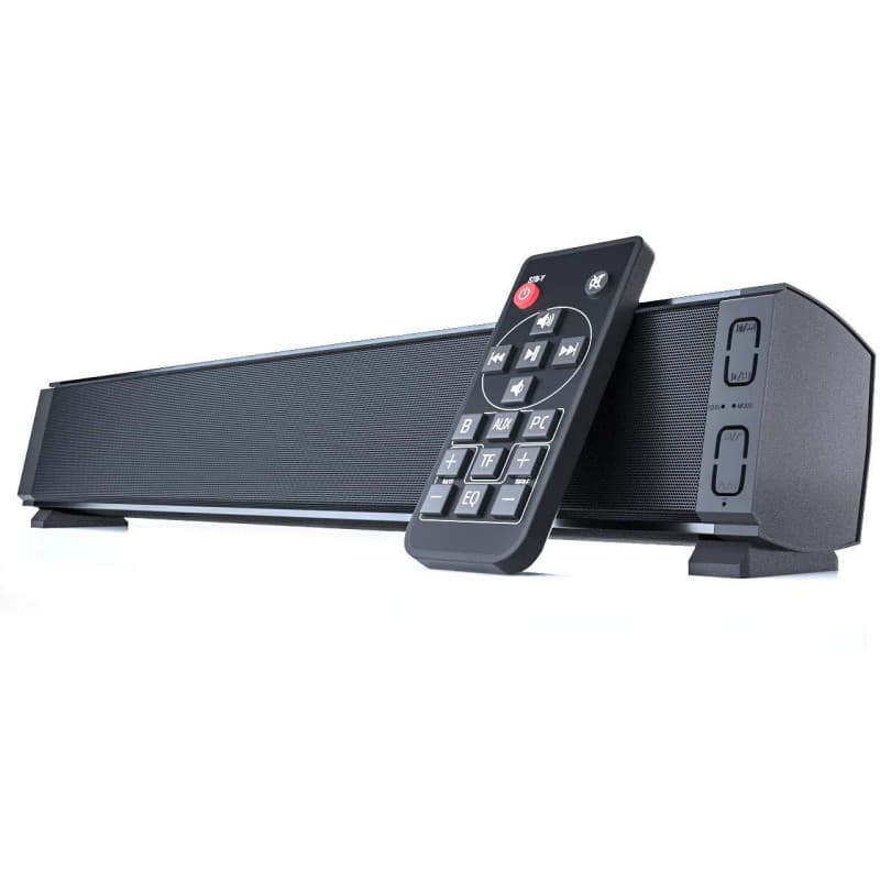 Yangers Barre de Son Bluetooth 5.0 sans Fil pour TV avec télécommande véritable Haut-Parleur Rechargeable USB 20W Microphone int