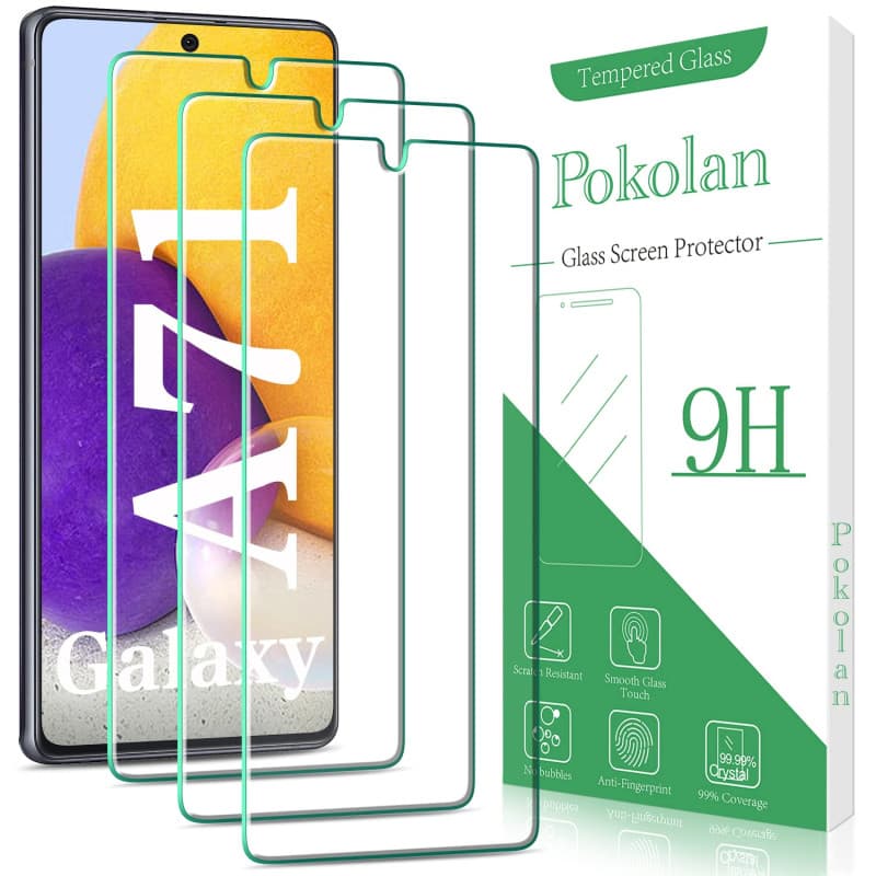 Pokolan Lot de 3 Verre Trempé pour Samsung Galaxy A71, Note 10 Lite Film Protection écran, 0.33mm Ultra Trasparente, Dureté 9H,