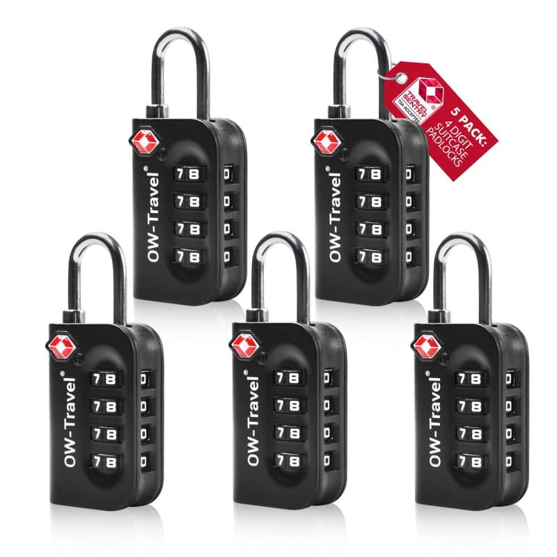 OW-Travel Cadenas TSA pour Valise. Cadenas Code 4 Chiffres Antivol pour Bagages Casier Rangement Tente Camping. TSA Bagages Comb