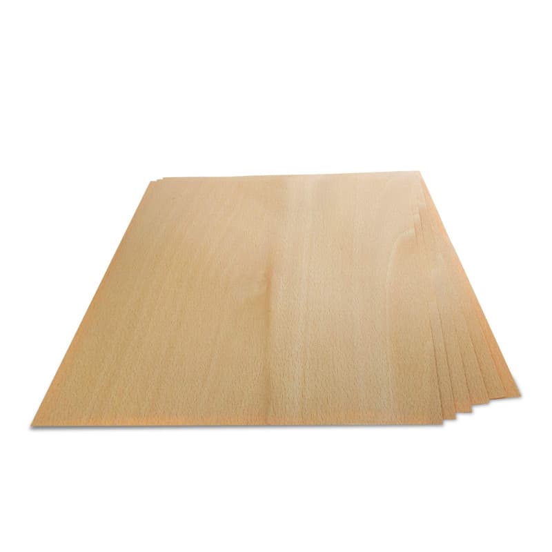 WoodPress® Placage de Bois de Hêtre Véritable - Paquet de 6 Feuilles - Format A4 (environ 21 cm x 29 cm) - Placage de Marqueteri
