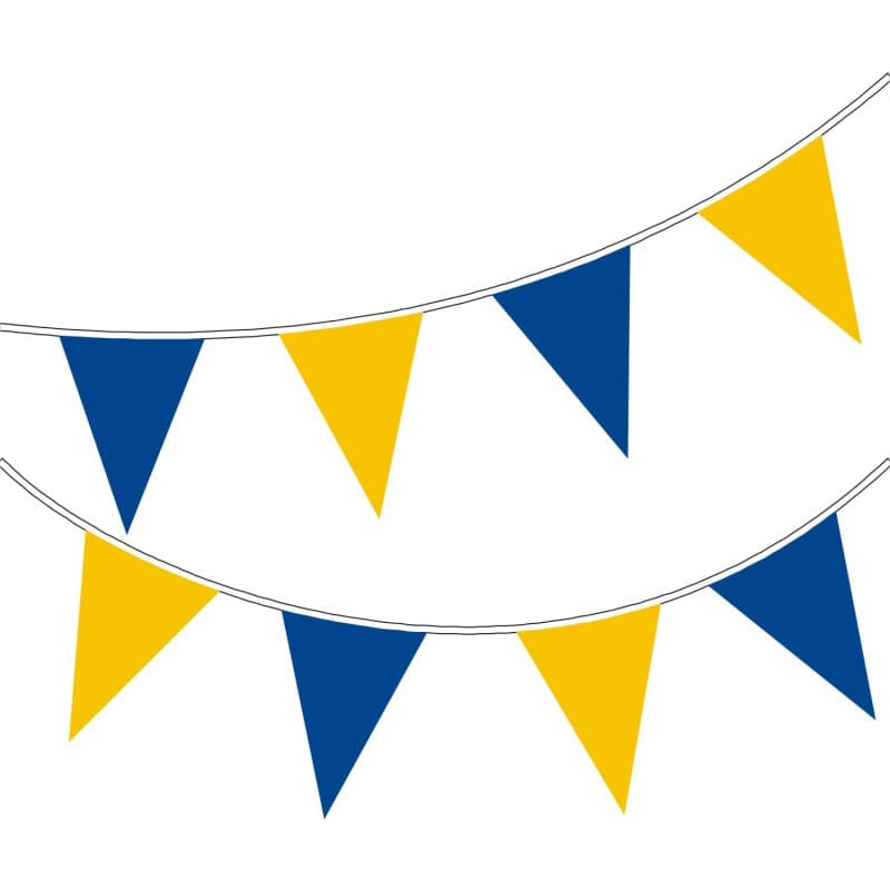 Happium Banderole Guirlande de fanions de couleur unie de 20 m de long / 65 pieds (bleu, jaune),parfait pour les anniversaires,