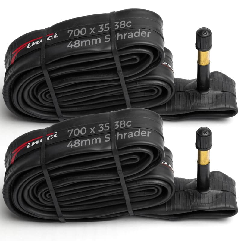 Fincci Chambre a air 28-29 Pouces VTT - Pair Chambres à air 700 x 32c-35c-38c, 48 mm Schrader Valve, pour Vélo de Route, Race Ad