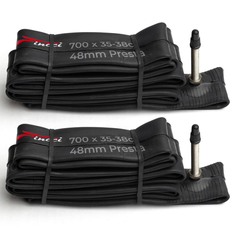 Fincci Chambres à air 700 x 32c x 35c x 38c - Pair Chambre a air 28-29 Pouces VTT 48 mm Presta Valve, pour Vélo de Route, Race A