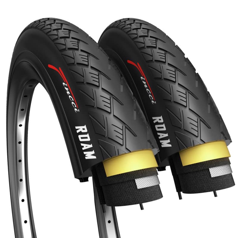 Fincci Pneu Velo 700x32c - Paire Pneus 28 Pouces, 32-622 avec Protection Antiponcture Anti-Crevaison 1 mm pour Vélo de Route, VT