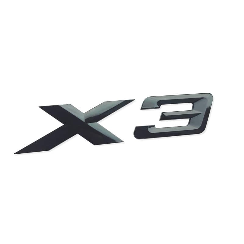 MCK Auto - X3 Noir Brillant Logo arrière Emblème Tuning Emblème