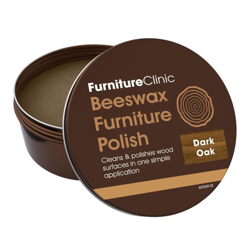 Furniture Clinic Cire d'abeille couleur chêne foncé pour bois et meubles – 200 ml – Cire de finition naturelle pour tous types d