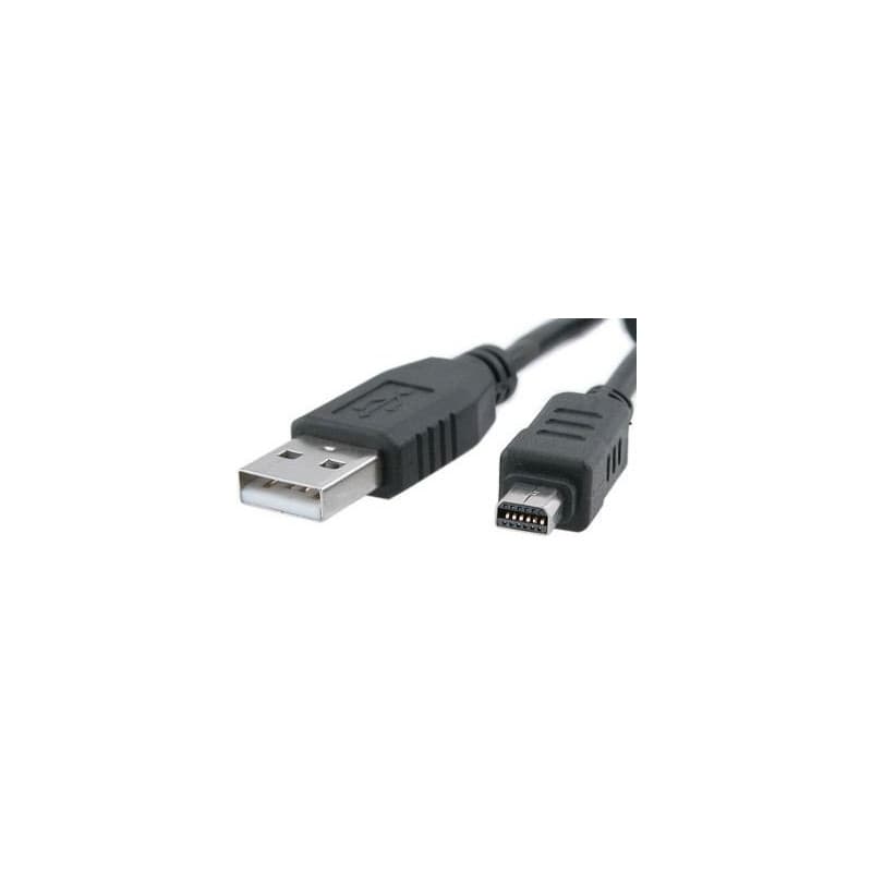 DragonTrading® Câble de données USB 12 broches pour appareil photo numérique Olympus FE140/U830/U840/U850/D425/D435 Longueur : 1