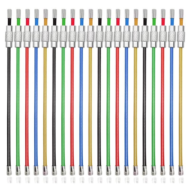CKANDAY 20pcs en nylon coloré enduit de fil d'acier inoxydable porte-clés, 2mm 4 pouces anneau principal boucles pour accrocher
