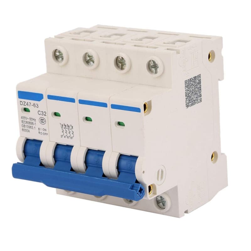 Disjoncteur Miniature ,32A 400V RCCB DZ47 63 4 Pôles Résiduels pour la Décoration de la Maison et la Transformation du Réseau Ru