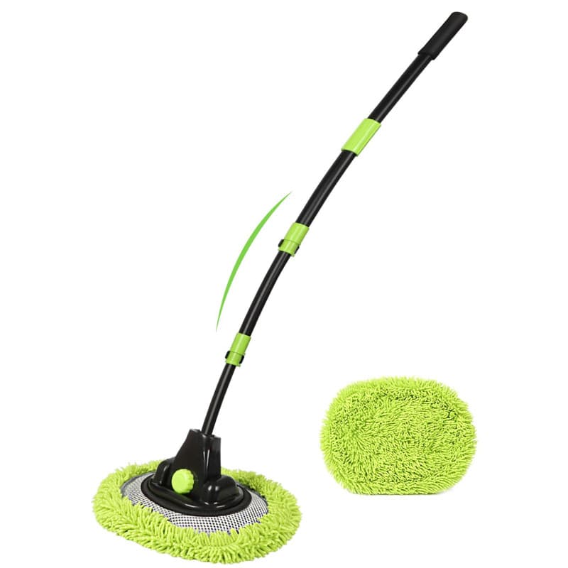 Quatre Sections 15° Brosse Lavage Voiture 51,6" 131 cm avec Alliage D’Aluminium Télescopique Poignée Longue Plus Dense Chenille