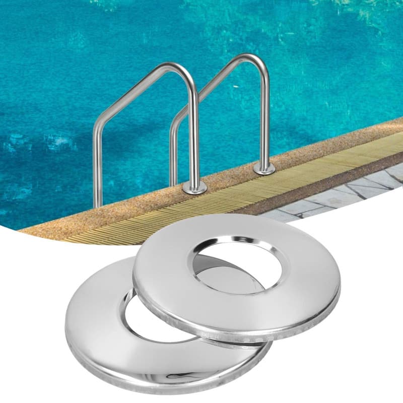 Couverture de Remplacement d'échelle de Piscine,2 pièces Plaque de Couverture d'écusson d'échelle de Piscine pour pièces de Rech