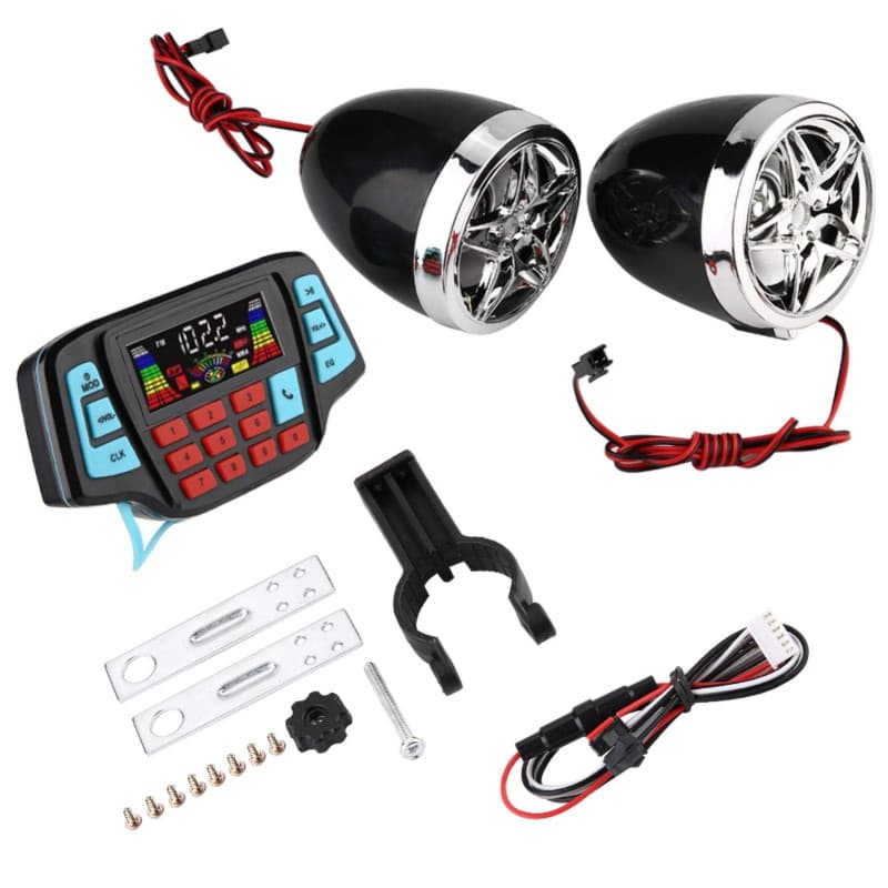 Haut-parleurs de Moto de Moto Bluetooth étanche, Support de Guidon BT Lecteur MP3 Audio stéréo Haut-Parleur système d'amplificat