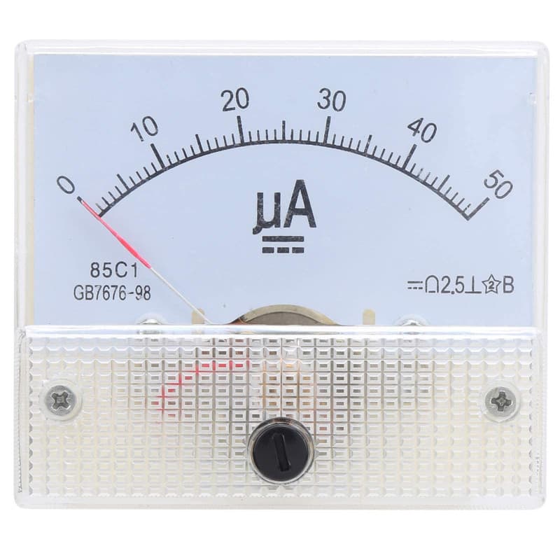 85C1 Compteur de Courant Analogique DC0-50UA ABS Pointeur Ampèremètre DC 500V pour Équipement Électrique