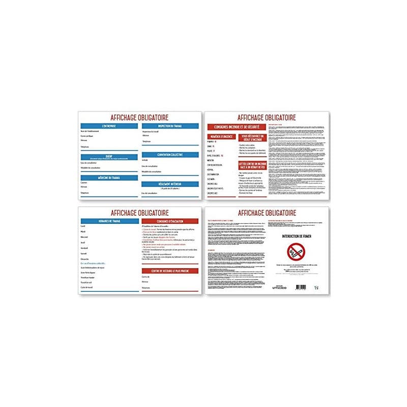Affichage entreprise obligatoire 2025 Format A4-5 Pages - Design épuré