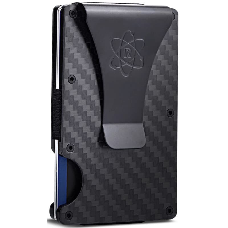 ROSSM Portefeuille pour Hommes avec Blocage RFID - Porte-Cartes de crédit Minimaliste en Fibre de Carbone et métal pour Hommes a