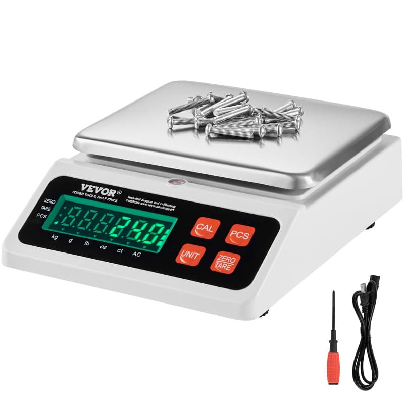 VEVOR Balance de comptage industrielle, 10 kg x 0,1 g, balance numérique pour monnaies, unités g/kg/lb/oz/ct, balance de comptag