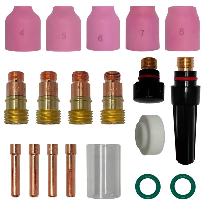 ELCAN Consommables et accessoires professionnels pour torche de soudage TIG série WP 17 18 26 avec buses en céramique, buses, co