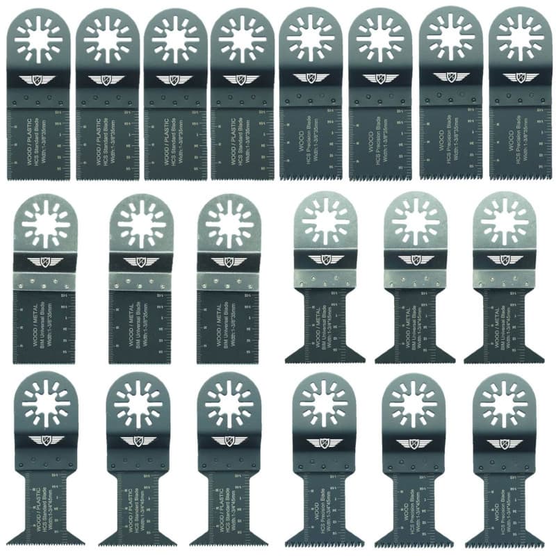 20 x TopsTools UNK20 Mix Lames Compatible avec Bosch Fein (Non-StarLock) Makita Milwaukee Einhell Ergotools Hitachi Parkside Ryo