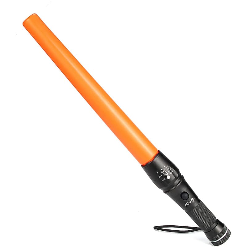 UltraFire Torche 42 cm Baguette de signalisation Signal Traffic Wand Zoomable 980 Lumens 5 Modes Lampe de Poche Réglable,Rouge O
