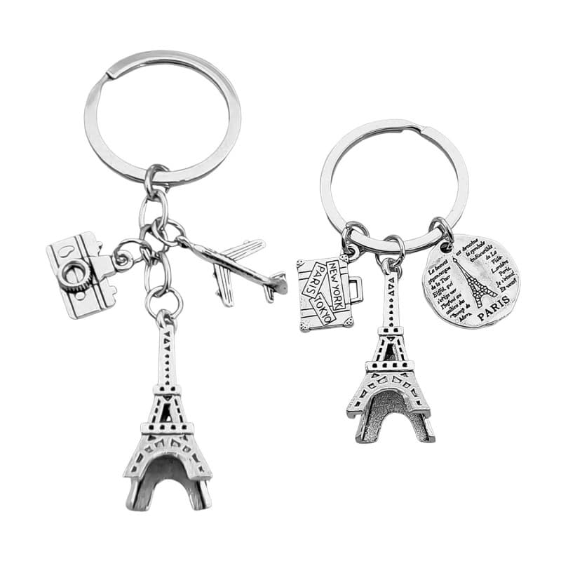 Porte-Clés Tour Eiffel 2 Pièces, Porte-Clés Créatif, Porte-Clés Commémoratif, Porte-Clés De Voyage, Porte-Clés Simple Et À La Mo