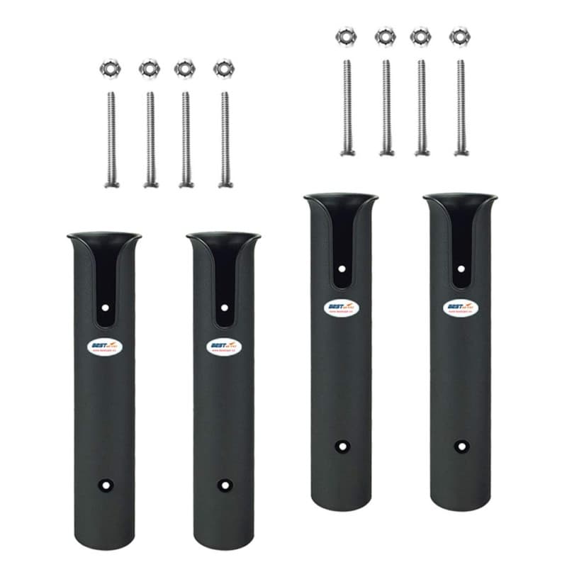 OXFUZZ 4X Pêche Porte-Cannes de Bateau 4 Tubes avec 8 pièces Vis de Montage pour Pêche Bateaux Marine Kayak - Noire