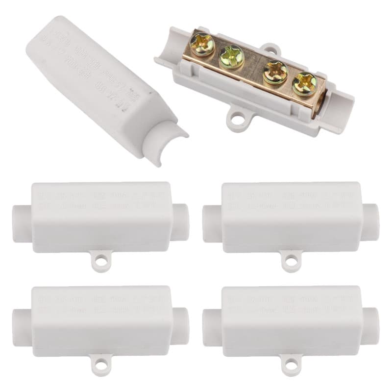 ZYEKIU 5 Pièces Connecteur de FilConducteur en Laiton, Bornier Fil à Double Vis, Kit 1000 V 100 A pour Câblage Connecteur Electr