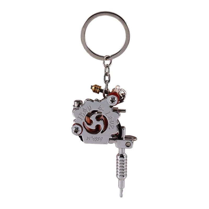 Portable en alliage de zinc en métal mini tatouage machine porte-clés pendentif tatouage dispositif ornement