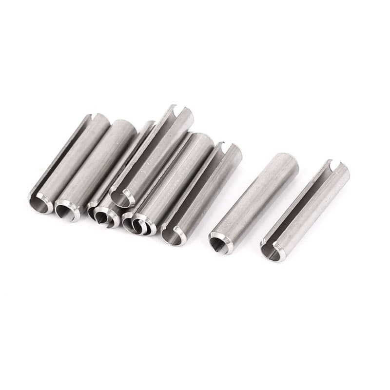sourcingmap Goupille à Ressort Fendue M6 x 30 mm en acier inoxydable Rouleau Cheville broche Attaches 10 pcs