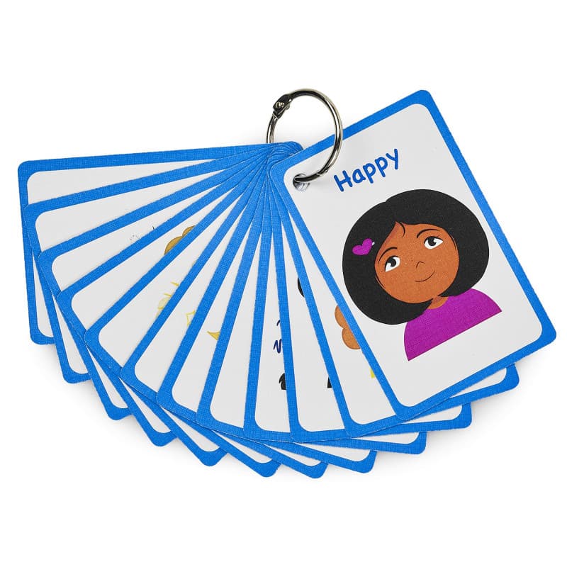 Amonev Cartes Flash My Feelings and Emotions pour Aide visuelle pour Filles - Édition spéciale - Délai de Parole Non Verbal - En
