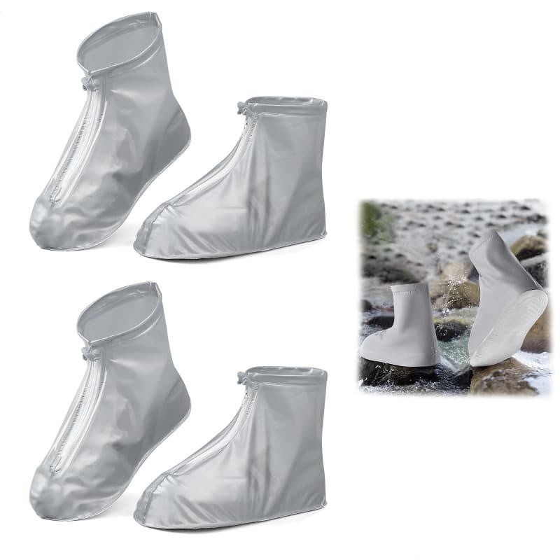mongtsamz 2 Paires Sur Chaussure Imperméable, Couvre Chaussure Impermeable Réutilisables, Rembourré Et Pliable Avec Zip Protege