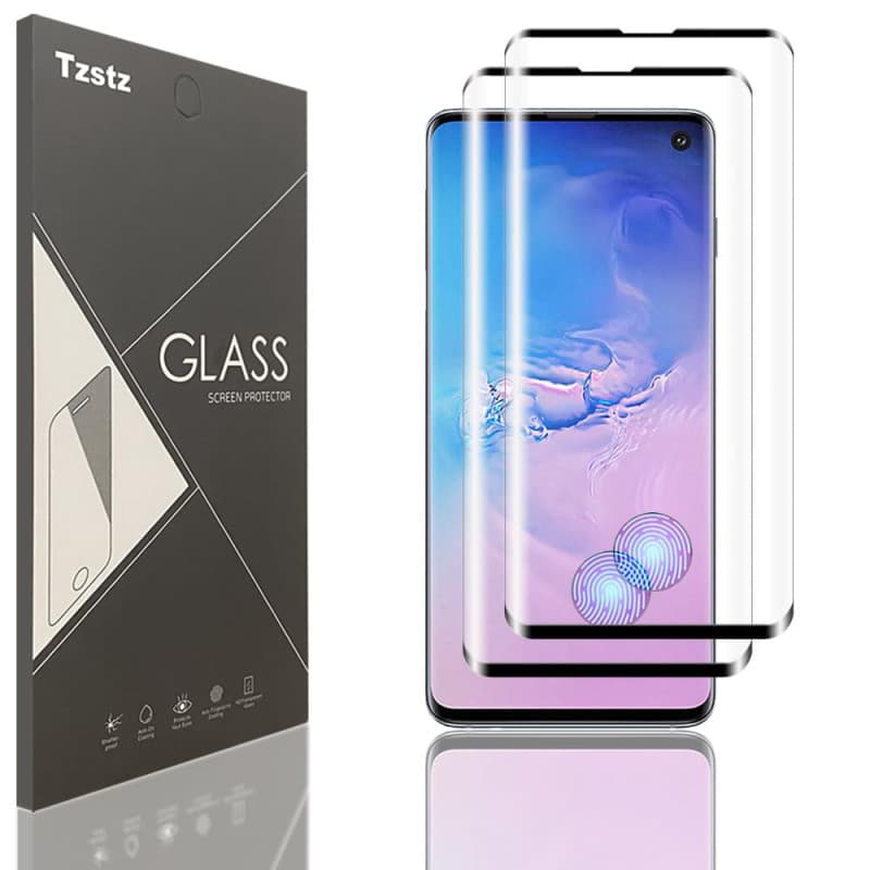 Tzstz 2 Pièces Verre Trempé pour Samsung Galaxy S10 4G Protection Écran ,3D curved glass,Sans Bulles, Anti-Rayures,HD Film de Pr