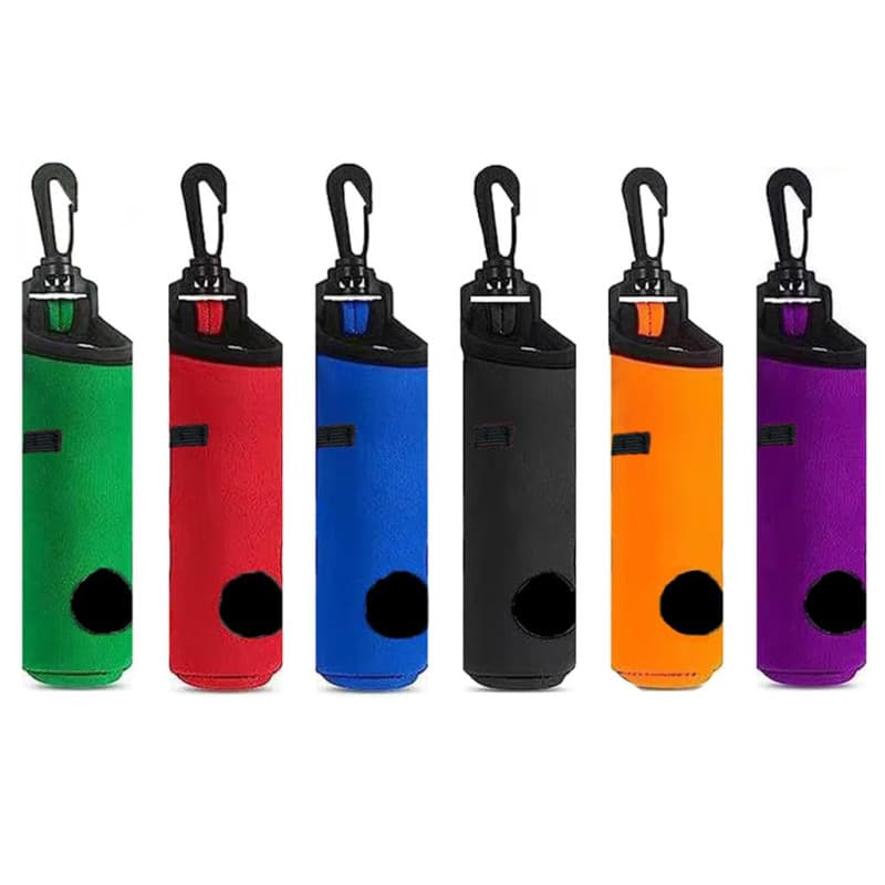 Hitopin 6 Pièce Sac de Transport pour Balles de Golf, Golf en Néoprène Portable avec Clip, Pochette Porte-Tee de Golf avec Clip,