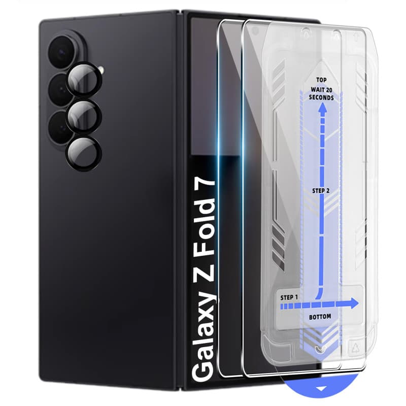 Verre Trempé pour Samsung Galaxy Z Fold 7 5G Film de Protection D'écran + Caméra Arrière Protecteur avec Haute Transparence à 99