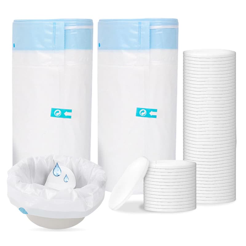 Sacs Chaises Percées: 40 Pièces Sacs De Chaise Percée Et Coussinets Absorbants, Sac Adulte Toilette Sèche, Doublures De Chaise P