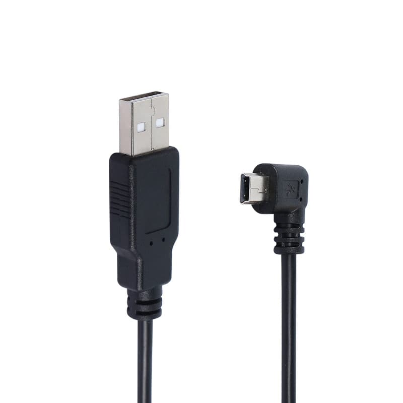 QIANRENON 1.5m Mini USB Charge 90°Angle Câble Mini USB à USB 2.0 Droit Angle Donnée Extension Câble, pour GPS MP3 Carte Lecteur