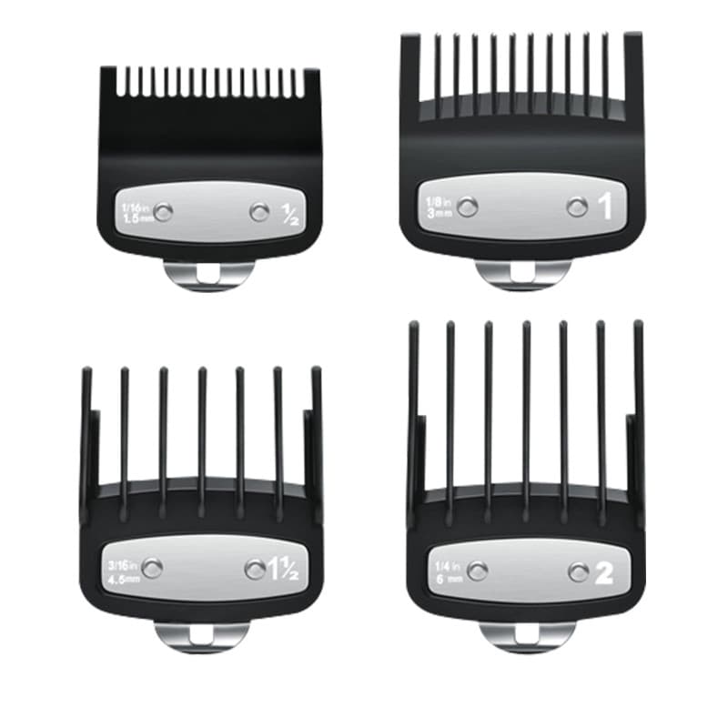 Lot de 4 peignes de rechange pour tondeuse à cheveux, 6 mm, 4,5 mm, 3 mm et 1,5 mm pour tondeuse à cheveux standard pour la fami