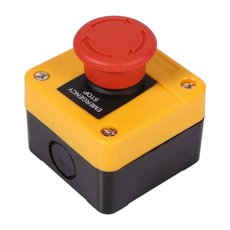Nikou Interrupteur d'Arrêt d'Urgence de Signe Rouge, Bouton Poussoir Résistant aux Intempéries, 660V 10A, Plastique Coup de Poin