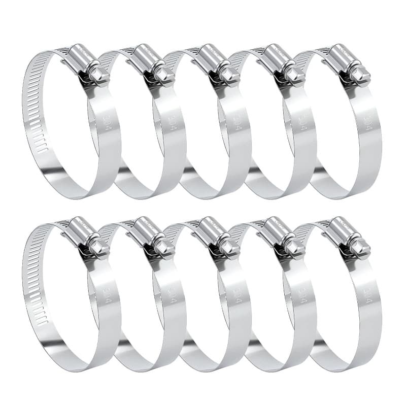 Lot de 10 colliers de serrage réglables en acier inoxydable - 46-70 mm - Pour voiture, industrie, connexion et sécurisation des
