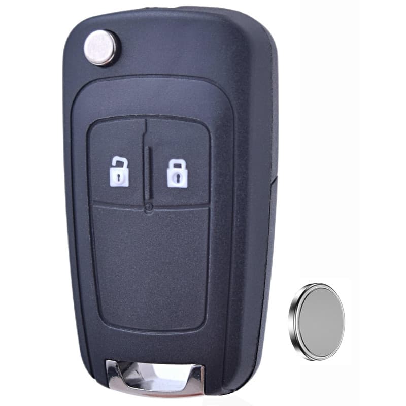 ANGOFIZ Coque Clé 2 Boutons Pliable Compatible avec Opel Vauxhall Astra Zafira Mokka Corsa Orlando Insignia Meriva Vectra Chevro